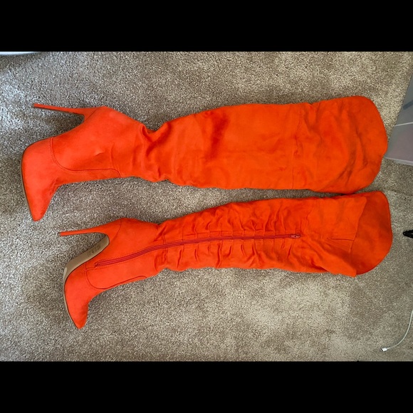 Soft As Suede Thigh High Boot Orange 